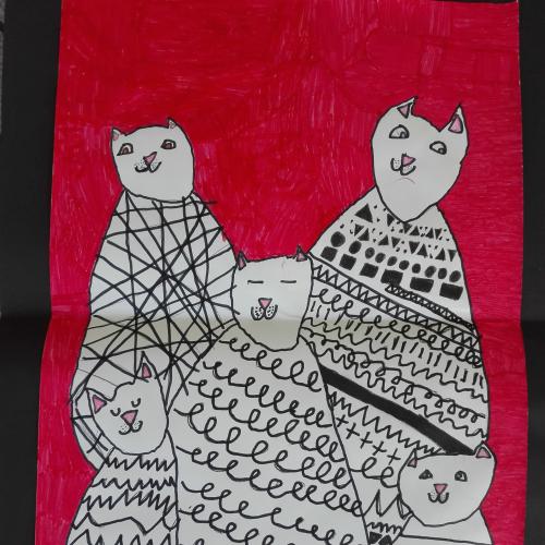 Fröhliche Katzen